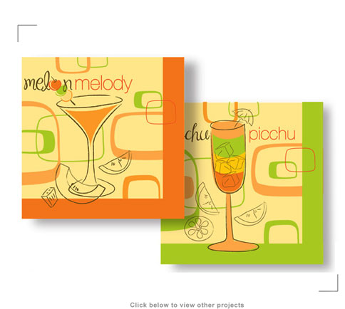 Surface Design Retro Cocktail Napkins - Patterning