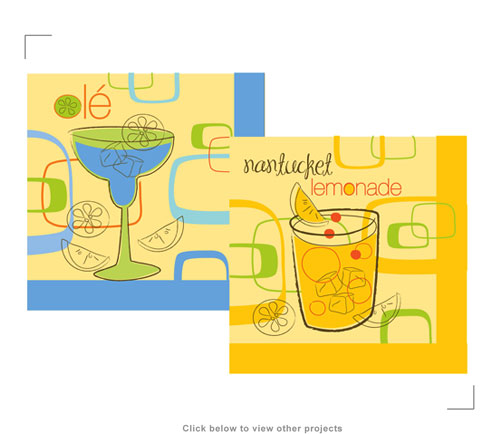 Surface Design Retro Cocktail Napkins - Patterning