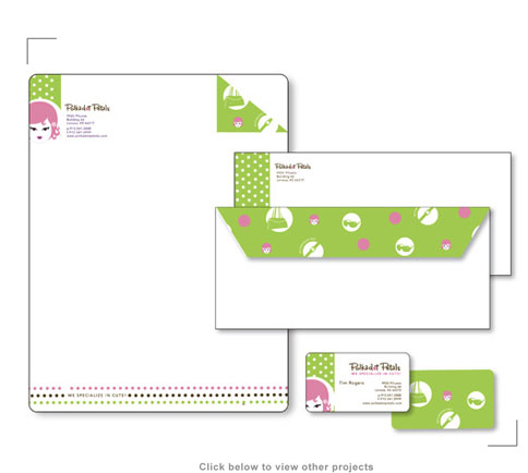 Polka Dot Petals Stationery System