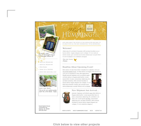Hummingbird House Web Site Design