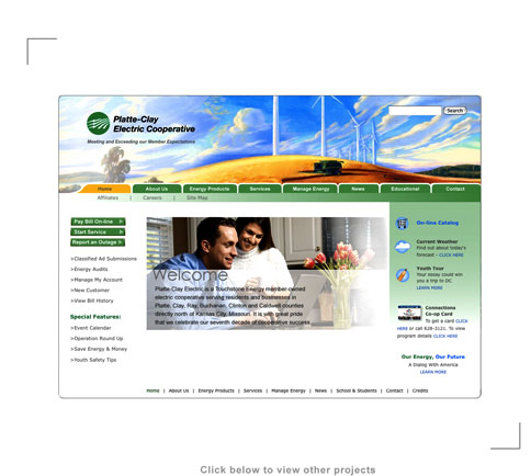 Platte Clay Electric Web Site Design